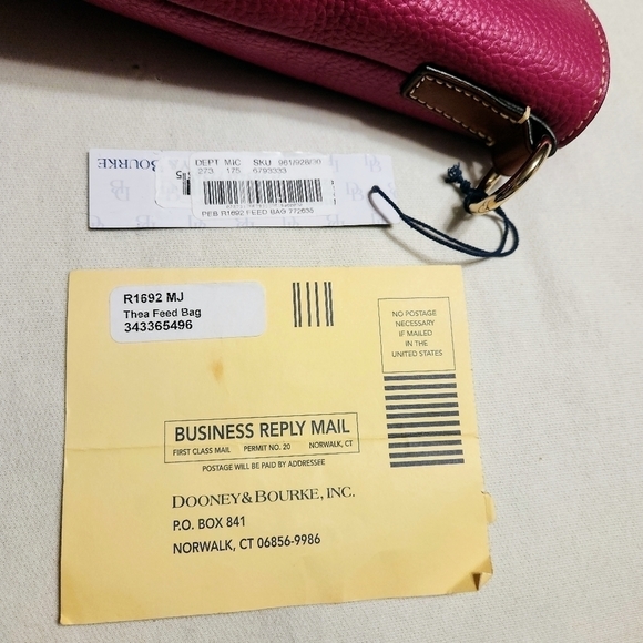 Dooney & Bourke Thea Feed | NWT Pebble Leather Large Bucket Bag Pink - Picture 11 of 12